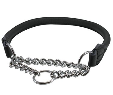 Dogs My Love Rolled Genuine Leather Martingale Dog Collar Choker Black 7 Sizes 5 Neck Circumf1375155