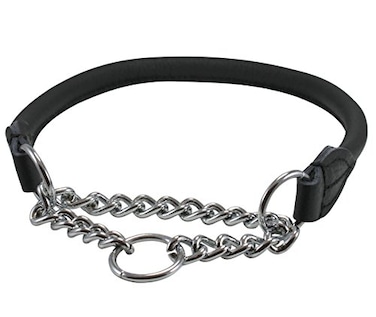 Dogs My Love Rolled Genuine Leather Martingale Dog Collar Choker Black 7 Sizes 7 Neck Circumf175195
