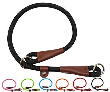 MayPaw Slip Collar Nylon Rope Adjustable Collar for Dog Training No Pull Round Martingale Dog Collars for Small Medium Large Dogs