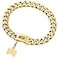 Yowity Gold Dog Chain Collar with Design Secure Buckle ID Tag18K Cuban Link Strong Heavy Duty Chew Proof Metal Walking Collar for Medium Dogs19MM 14