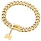 Yowity Gold Dog Chain Collar with Design Secure Buckle ID Tag18K Cuban Link Strong Heavy Duty Chew Proof Metal Walking Collar for Medium Dogs19MM 14