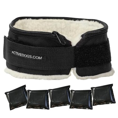 ActiveDogs.com ActiveDogs Weighted Dog Collar for Muscle Building and Tactical Training Dog Weighted Vest for Exercise Includes 5x1lb Weights Sheepskin Padding Ideal for K9 Bully Bull Terrier More