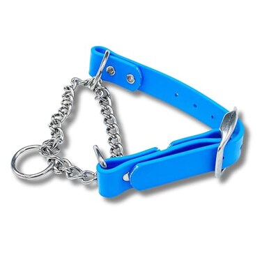 JIM HODGES DOG TRAINING Martingale Collar for Dogs Biothane Stainless Steel Hardware No Pull Made in The USA Professional Grade Large Light Blue