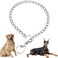 PSPORT Silver Choker Collar for Medium Dogs Metal Slip Dog Chain Collars Heavy Duty Training Martingale Dog Collars for XXS XS Small Medium Large Breed Pets S