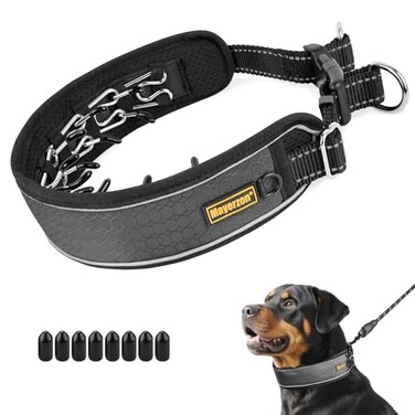 Mayerzon Patented No Pull Collar for Small Medium Large Dogs Beagle German Shepherd Rottweiler Martingale Anti Pull Dog Collar with Buckle for Walking Training Reflective Adjustable Waterproof