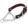 HONGSAGE Leather Martingale Dog Collar Genuine Stainless Steel Chain Martingale Collar NoPull Adjustable AntiSlip Training Walking Collar for Small Medium Large Breed Dogs Pets Small Neck 1016