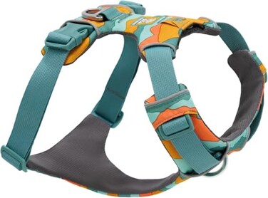 Ruffwear Front Range Dog Harness Reflective Soft Padded Everyday Harness with Dual Leash Clips Adjustable and Lightweight Fit for Training or Walking for All Dogs Spring Mountains XXSmall