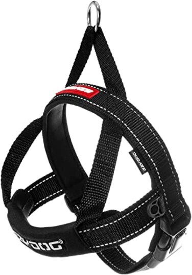 EzyDog Quick Fit Dog Harness No Pull Harness for Training Everyday Walking and Easy Control Adjustable Fit Reflective and Padded Large Black