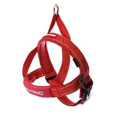 EzyDog Quick Fit Dog Harness No Pull Harness for Training Everyday Walking and Easy Control Adjustable Fit Reflective and Padded Small Red