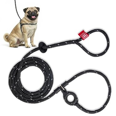 Harness Lead No Pull Dog Harness and Leash Set Anti Pull Dog Harness for All Breeds and Sizes OnePiece Cushioned Rope Design Safely Prevents Escaping and Pulling SmallMedium BlackReflective