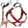 2 Hounds Design Freedom No Pull Dog Harness Adjustable Harness and Leash Set Easy Walking Comfortable Control Fits Small Medium Large Dogs Solid Colors Made in USA 1 LG Red