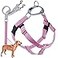 2 Hounds Design Freedom No Pull Dog Harness Adjustable Harness and Leash Set Easy Walking Comfortable Control Fits Small Medium Large Dogs Solid Colors Made in USA 1 LG Rose
