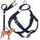 2 Hounds Design Freedom No Pull Dog Harness Adjustable Harness and Leash Set Easy Walking Comfortable Control Fits Small Medium Large Dogs Solid Colors Made in USA 58 SM Navy