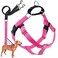 2 Hounds Design Freedom No Pull Dog Harness Adjustable Harness and Leash Set Easy Walking Comfortable Control Fits Small Medium Large Dogs Solid Colors Made in USA 58 XS Raspberry