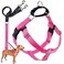 2 Hounds Design Freedom No Pull Dog Harness Adjustable Harness and Leash Set Easy Walking Comfortable Control Fits Small Medium Large Dogs Solid Colors Made in USA 58 XS Raspberry