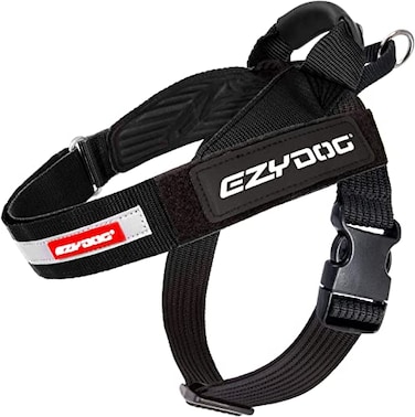 EzyDog Express Dog Harness Adjustable Dog Harness for Large Medium and Small Dogs with Padded Ergonomic AntiChafing Design Grip Handle Easy Side Buckle L Black