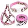 Mile High Life Leopard Dog Harness Collar Leash Set Adjustable No Pull Dog Halter Harness for Small Breed Dogs Easy Control for Training Walking Pink XS Chest 915 Neck 812