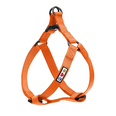 Pawtitas Solid Stepin Dog Harness Adjustable NoPull Vest for Puppies to Seniors Safe Comfortable XS Orange
