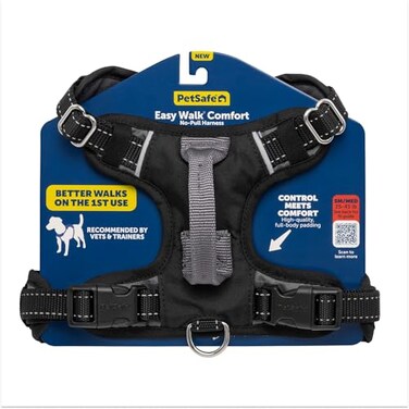 PetSafe Easy Walk Comfort NoPull Dog Harness FullBody Padding Better Walks on the First Use 5 Points of Adjustment SmallMedium Black