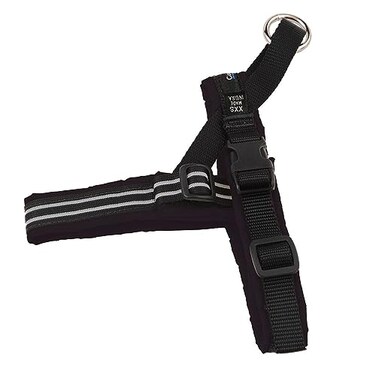 ComfortFlex Sport Dog Harness NoChoke Fully Padded NonChafing Harness with Control Handle Reflective Lightweight Adjustable for Active Dogs XSmall Raven Black