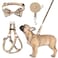 BINGPET Dog Harness Collar Leash SetAdjustable No Pull Escape Proof Small Dog HarnessClassic Plaid Puppy Harness and Leash Set for Small Medium Large Dogs Training Easy Walk RunningBeigeS