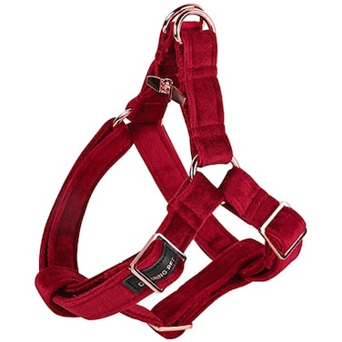 ARING PET Velvet Dog Halter HarnessSoft Heavy Duty Dog Halter Harness Adjustable No Pull Red Velvet Dog Harness for Small Medium Large Dogs