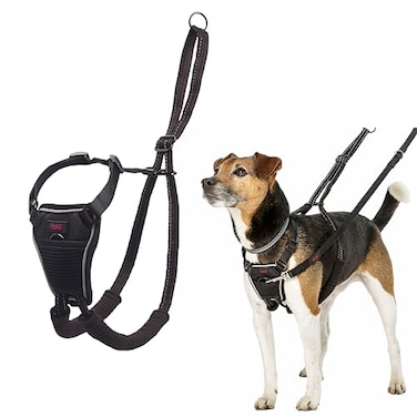 The Company of Animals Halti No Pull Harness Stop Your Dog Pulling on the Leash Adjustable Lightweight and Easy to Use Reflective Dog Training Harness for Small Dogs Size S Black