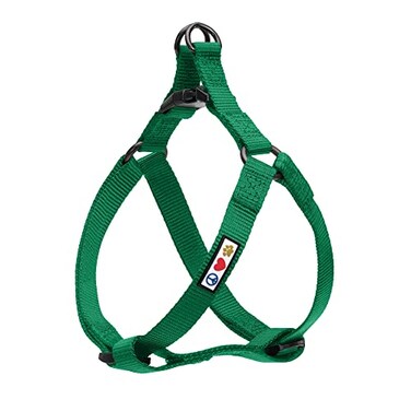 Pawtitas Solid Stepin Dog Harness Adjustable NoPull Vest for Puppies to Seniors Safe Comfortable XS Lush Green