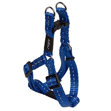 Rogz Reflective Stepin Adjustable Harness for Small Dogs matching collar and lead available Blue