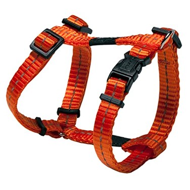 Rogz Reflective Adjustable H Harness for Small Dogs matching collar and leash available Orange