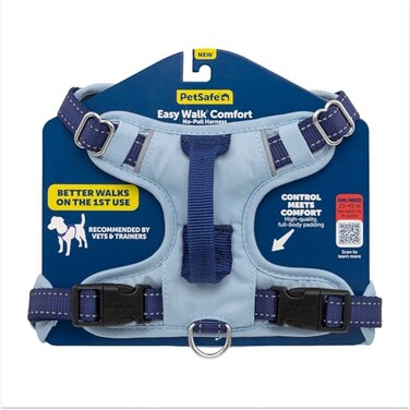 PetSafe Easy Walk Comfort NoPull Dog Harness FullBody Padding Better Walks on the First Use 5 Points of Adjustment SmallMedium Blue