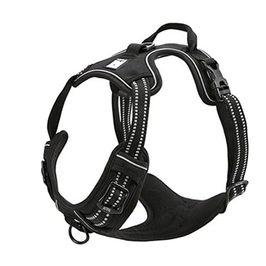 TRUE LOVE Adjustable NoPull Dog Harness Reflective Pup Vest Harnesses Comfortable Control Brilliant Colors TLH5651BlackL