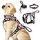 WINSEE Pet Harness Collar and Leash Set Allinone Reflective Dog Harness No Pull with Adjustable Buckles for Puppies Small Medium Large and ExtraLarge Dogs Large Pink