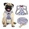 CHEDE No Pull Floral Pattern Dog Harness Lightweight and Soft Harness Adjustable Small Dog Harness and Leash Set with Dog Leash Suitable for Puppy Small and MediumSized Dog S Purple Daisy
