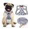 CHEDE No Pull Floral Pattern Dog Harness Lightweight and Soft Harness Adjustable Small Dog Harness and Leash Set with Dog Leash Suitable for Puppy Small and MediumSized Dog S Purple Daisy