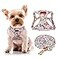 CHEDE No Pull Floral Pattern Dog Harness Lightweight Soft Adjustable Small Harness and Leash Set Suitable for Puppy Small and MediumSized Dog XS Orange Rose