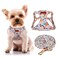 CHEDE No Pull Floral Pattern Dog Harness Lightweight Soft Adjustable Small Harness and Leash Set Suitable for Puppy Small and MediumSized Dog XS Orange Rose