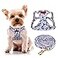 CHEDE No Pull Floral Pattern Dog Harness Lightweight and Soft Harness Adjustable Small Dog Harness and Leash Set with Dog Leash Suitable for Puppy Small and MediumSized Dog