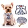 CHEDE No Pull Floral Pattern Dog Harness Lightweight and Soft Harness Adjustable Small Dog Harness and Leash Set with Dog Leash Suitable for Puppy Small and MediumSized Dog