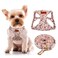 CHEDE No Pull Floral Pattern Dog Harness Lightweight Soft Adjustable Small Harness and Leash Set Suitable for Puppy Small and MediumSized Dog XS Pink Daisy