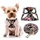 CHEDE No Pull Floral Pattern Dog Harness Lightweight and Soft Harness Adjustable Small Dog Harness and Leash Set with Dog Leash Suitable for Puppy Small and MediumSized Dog