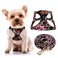 CHEDE No Pull Floral Pattern Dog Harness Lightweight and Soft Harness Adjustable Small Dog Harness and Leash Set with Dog Leash Suitable for Puppy Small and MediumSized Dog