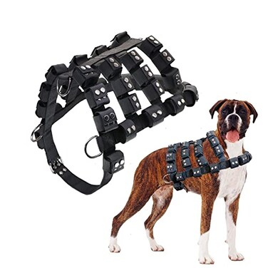 Walktime Dog Harness for Small Medium Large Dogs No Pull Dog Weighted Vest Tactical Dog Harness for Pit Bulls with Pockets Adjustable Weight Weight Loss Exercise Walking Muscle