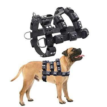 Walktime Dog Harness for Small Medium Large Dogs No Pull Dog Weighted Vest Tactical Dog Harness for Pit Bulls with Pockets Adjustable Weight Weight Loss Exercise Walking Muscle