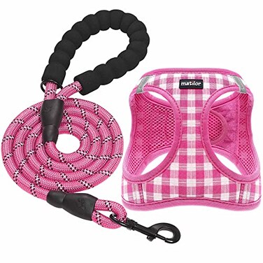 Matilor Dog Harness Stepin Breathable Puppy Cat Dog Vest Harnesses for Small Medium Dogs