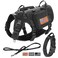 Forestpaw Tactical Dog Harness for Large DogsTactical Dog Collar with Bungee Leash SetNo Pull Military Dog Harness for Walking TrainingAdjustable for Medium Large DogsBlackChest 2740
