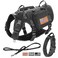 Forestpaw Tactical Dog Harness for Large DogsTactical Dog Collar with Bungee Leash SetNo Pull Military Dog Harness for Walking TrainingAdjustable for Medium Large DogsBlackChest 2740