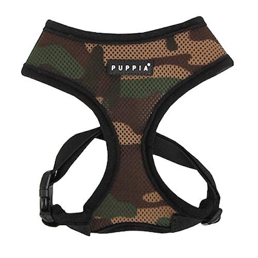 Puppia Soft Dog Harness No Choke OverTheHead Triple Layered Breathable Mesh Adjustable Chest Belt and QuickRelease Buckle Camouflage Small