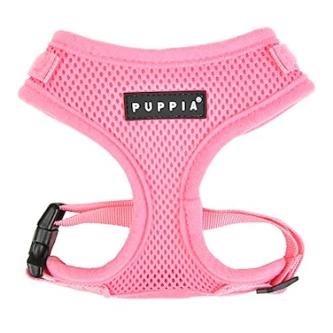 Puppia Soft Superior Dog Harness Air Mesh OverTheHead All Season No Pull No Choke Walking Training Adjustable Neck Chest for Small Medium Dog Pink M