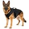 Albcorp Tactical Dog Harness Heavy Duty NoPull Training Vest for Large Breeds Military Service Dog Vest with Front Leash Clip Hook Loop Panels Padded Handle Black Medium
